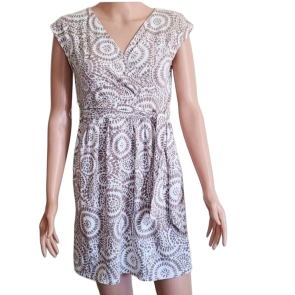 Ann Taylor Loft Womens Sleeveless Belted V Neck‎ Dress Size S